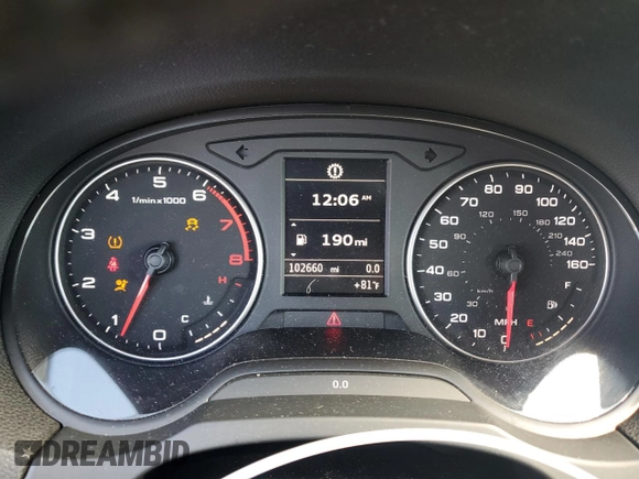 2015 Audi A3 1.8T Premium with VIN WAU6CLFF5F1053078, listed as a Copart auction lot 73886574 with 102,660 mi miles and Non Repairable. Bid and sale history available at carsss.com. Image 9.