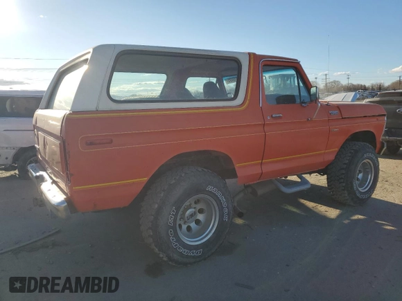 1979 Ford Bronco with VIN U15HLEG1462, listed as a Copart auction lot 89210495 with 77,770 mi miles and Clean title. Bid and sale history available at DreamBid. Image 3.