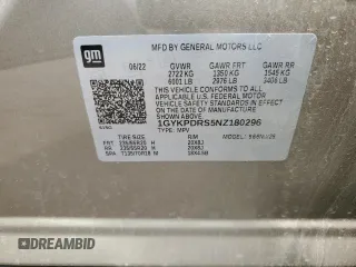 2022 Cadillac XT6 Premium Luxury with VIN 1GYKPDRS5NZ180296, listed as a Copart auction lot 59081184 with 21,380 mi miles and Salvage title. Bid and sale history available at DreamBid. Image 13.