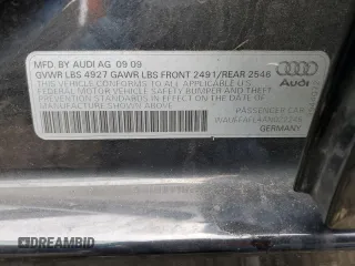 2010 Audi A4 2.0T Premium Plus with VIN WAUFFAFL4AN022245, listed as a Copart auction lot 85305504 with 0 mi miles and Salvage Title. Bid and sale history available at carsss.com. Image 12.