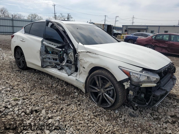 2020 Infiniti Q50 Luxe with VIN JN1EV7AR2LM254113, listed as a Copart auction lot 53379655 with 56,099 mi miles and Salvage title. Bid and sale history available at DreamBid. Image 4.