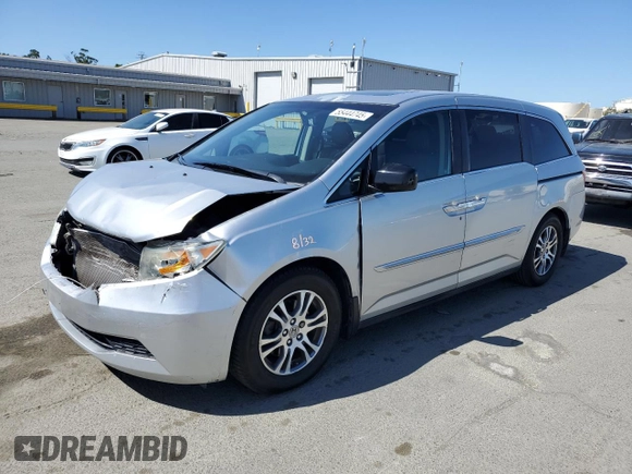 2011 Honda Odyssey EX-L with VIN 5FNRL5H64BB022124, listed as a Copart auction lot 55444745 with 150,843 mi miles and Salvage Title. Bid and sale history available at DreamBid. Image 1.