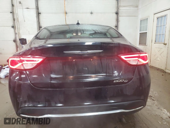 2015 Chrysler 200 C with VIN 1C3CCCCB3FN735557, listed as a Copart auction lot 46128545 with 100,689 mi miles and Clean Title. Bid and sale history available at carsss.com. Image 6.