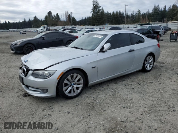 2011 BMW 3 Series 328i with VIN WBAKE3C59BE441745, listed as a Copart auction lot 49334705 with 172,072 mi miles and Salvage Title. Bid and sale history available at DreamBid. Image 1.