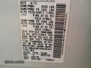 2012 Nissan Rogue S with VIN JN8AS5MT0CW295400, listed as a Copart auction lot 85586954 with 300,128 mi miles and Salvage Title. Bid and sale history available at carsss.com. Image 13.