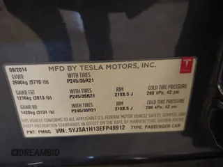 2014 Tesla Model S 60 with VIN 5YJSA1H13EFP49912, listed as a IAAI auction lot 41716661 with 129,776 mi miles and . Bid and sale history available at DreamBid. Image 9.