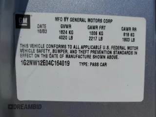2004 Pontiac Grand Am GT with VIN 1G2NW12E04C164019, listed as a Copart auction lot 49780625 with 154,894 mi miles and Salvage Title. Bid and sale history available at carsss.com. Image 15.