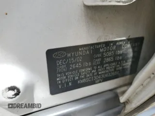 2003 Hyundai Santa Fe GLS with VIN KM8SC13D43U432684, listed as a Copart auction lot 65950054 with 0 mi miles and Salvage Title. Bid and sale history available at carsss.com. Image 13.