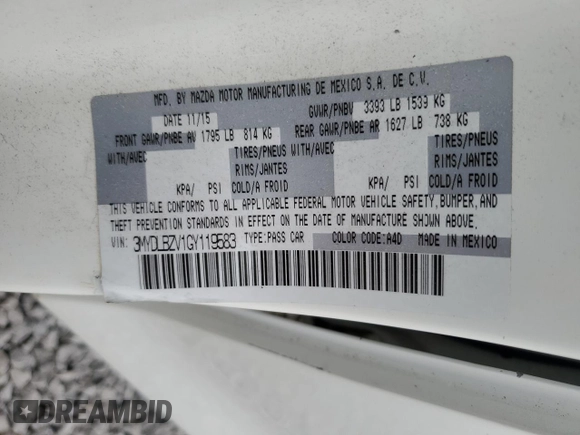 2016 Scion iA with VIN 3MYDLBZV1GY119583, listed as a Copart auction lot 51179855 with 70,608 mi miles and Salvage Title. Bid and sale history available at DreamBid. Image 12.