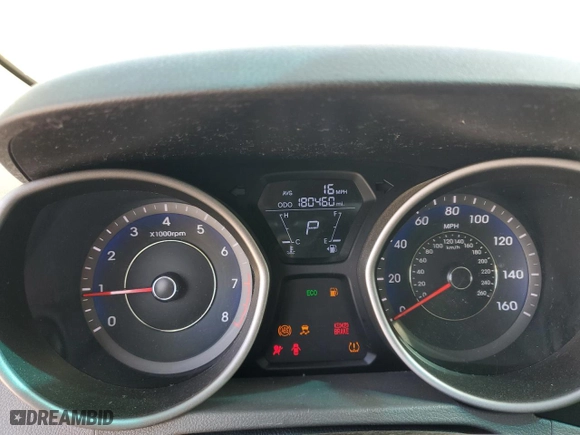2013 Hyundai Elantra GLS PZEV with VIN KMHDH4AE1DU514560, listed as a Copart auction lot 53950225 with 180,460 mi miles and Clean Title. Bid and sale history available at carsss.com. Image 9.