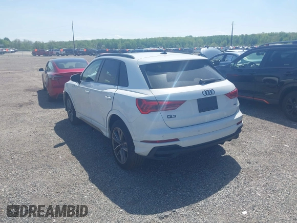 2023 Audi Q3 S line Premium Plus with VIN WA1EECF36P1151143, listed as a IAAI auction lot 42159895 with 15,885 mi miles and . Bid and sale history available at DreamBid. Image 3.