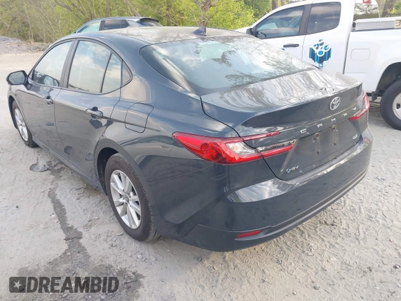 2025 Toyota Camry LE with VIN 4T1DAACKXSU541257, listed as a IAAI auction lot 42052246 with 13,585 mi miles and . Bid and sale history available at DreamBid. Image 3.
