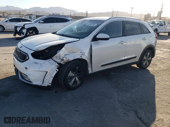 2018 Kia Niro LX with VIN KNDCB3LC6J5203171, listed as a Copart auction lot 49993795 with 57,575 mi miles and Salvage Title. Bid and sale history available at carsss.com. Image 1.