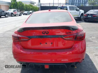 2022 Infiniti Q50 Red Sport 400 with VIN JN1FV7DP0NM370170, listed as a IAAI auction lot 41879005 with 29,272 mi miles and . Bid and sale history available at DreamBid. Image 16.
