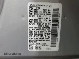 2014 Nissan Murano SL with VIN JN8AZ1MW4EW513663, listed as a Copart auction lot 50988615 with 177,848 mi miles and Clean Title. Bid and sale history available at DreamBid. Image 13.