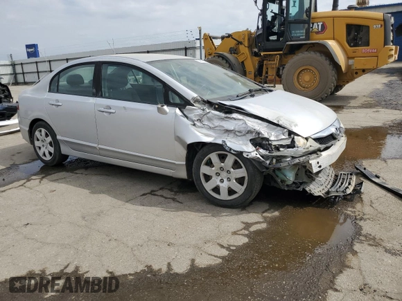 2011 Honda Civic LX with VIN 2HGFA1F59BH309708, listed as a Copart auction lot 53485515 with 215,954 mi miles and Salvage Title. Bid and sale history available at DreamBid. Image 4.
