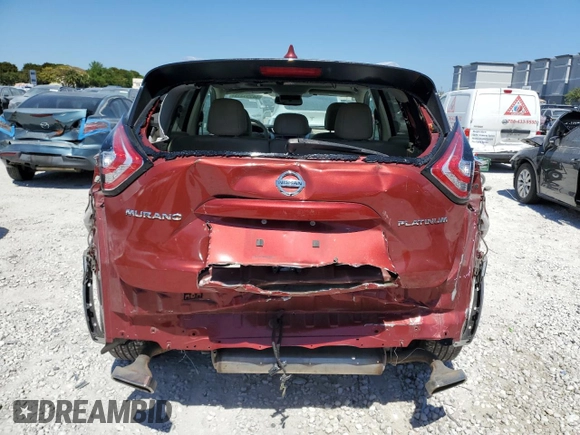 2017 Nissan Murano Platinum with VIN 5N1AZ2MG0HN124034, listed as a Copart auction lot 48555315 with 105,538 mi miles and Non Repairable. Bid and sale history available at DreamBid. Image 6.