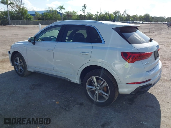 2019 Audi Q3 S line Premium with VIN WA1DECF32K1084030, listed as a IAAI auction lot 42528662 with 34,498 mi miles and . Bid and sale history available at DreamBid. Image 3.