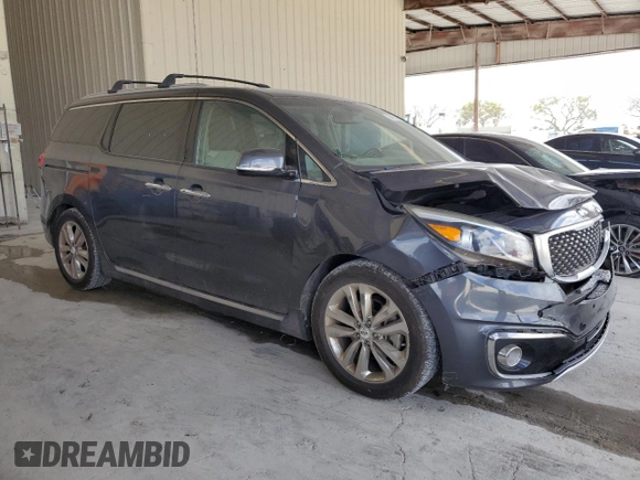 2017 Kia Sedona SX-L with VIN KNDME5C17H6327833, listed as a Copart auction lot 50885245 with 21,967 mi miles and Salvage Title. Bid and sale history available at carsss.com. Image 4.