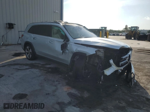 2021 Mercedes-Benz GLS 450 with VIN 4JGFF5KE4MA485253, listed as a Copart auction lot 58625715 with Not provided miles and Salvage title. Bid and sale history available at DreamBid. Image 4.