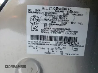2009 Lincoln MKS with VIN 1LNHM94R99G625422, listed as a Copart auction lot 44603045 with 249,863 mi miles and Salvage Title. Bid and sale history available at carsss.com. Image 12.