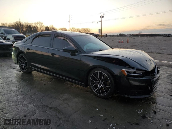 2020 Audi A8 L with VIN WAU8EAF82LN004241, listed as a Copart auction lot 86250664 with 0 mi miles and Salvage Title. Bid and sale history available at carsss.com. Image 4.