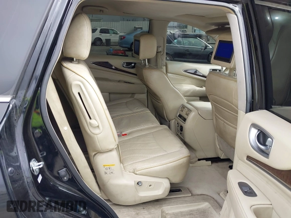 2013 Infiniti JX35 with VIN 5N1AL0MN7DC310972, listed as a IAAI auction lot 41859376 with 117,679 mi miles. Bid and sale history available at carsss.com. Image 8.