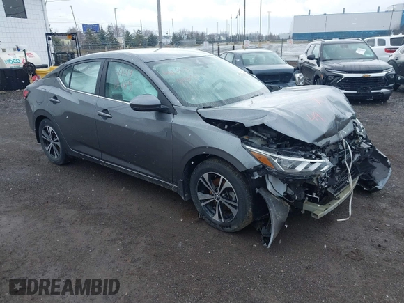 2020 Nissan Sentra SV with VIN 3N1AB8CV1LY304665, listed as a IAAI auction lot 41901622 with 34,327 mi miles. Bid and sale history available at carsss.com. Image 1.