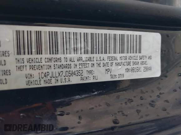 2018 Jeep Cherokee Latitude Plus with VIN 1C4PJLLX7JD504352, listed as a IAAI auction lot 42015977 with 85,157 mi miles and . Bid and sale history available at DreamBid. Image 9.