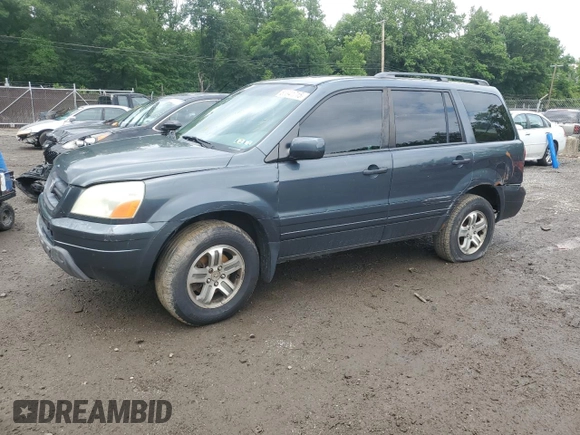 2003 Honda Pilot EX z VIN 2HKYF18523H619553, wystawiony jako Copart lot #58941715 z przebiegiem 281 041 mil mil oraz Szkoda całkowita • Salvage title. Historia ofert i sprzedaży dostępna na DreamBid. Obrazek 1.