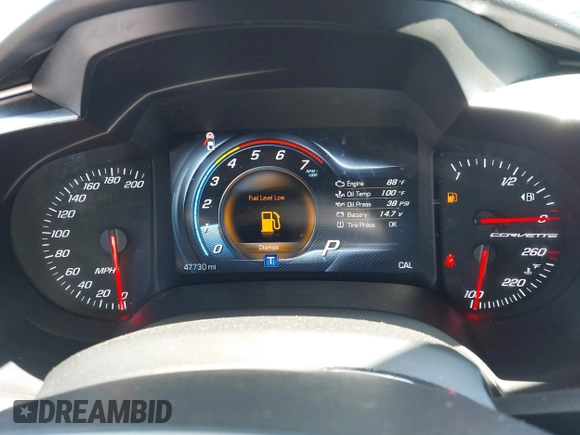 2019 Chevrolet Corvette 1LT with VIN 1G1YB2D70K5100470, listed as a IAAI auction lot 42010952 with 47,730 mi miles and . Bid and sale history available at DreamBid. Image 7.