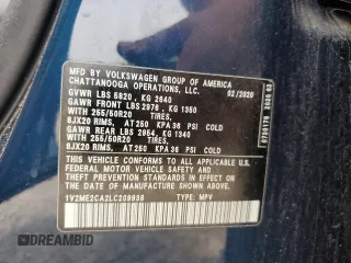 2020 Volkswagen Atlas SEL with VIN 1V2ME2CA2LC209938, listed as a Copart auction lot 59866725 with 73,484 mi miles and Salvage title. Bid and sale history available at DreamBid. Image 13.