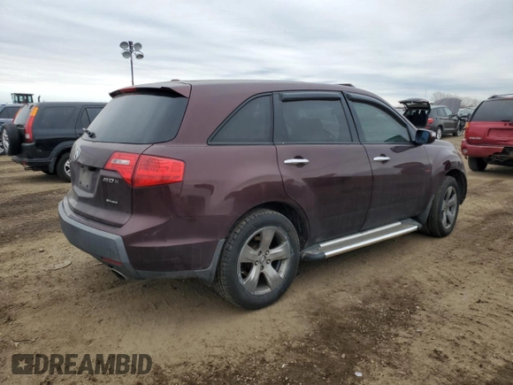 2009 Acura MDX Sport/Entertainment Pkg with VIN 2HNYD28869H503709, listed as a Copart auction lot 44127545 with 165,031 mi miles and Salvage Title. Bid and sale history available at carsss.com. Image 3.