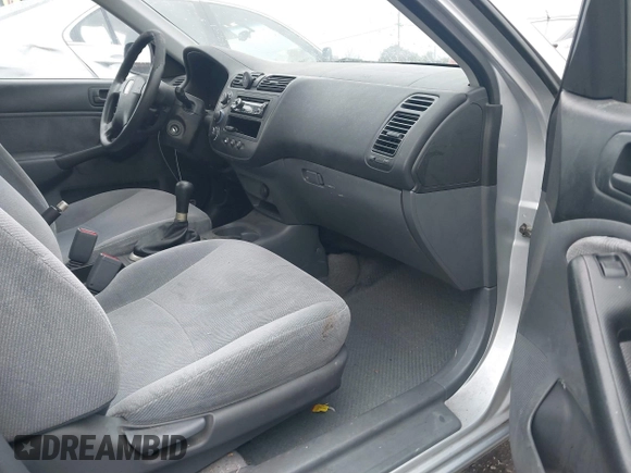 2001 Honda Civic LX with VIN 2HGES15561H561957, listed as a IAAI auction lot 41487631 with 214,529 mi miles. Bid and sale history available at carsss.com. Image 5.