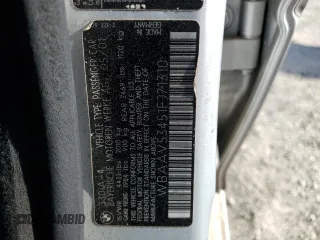 2001 BMW 3 Series 330i with VIN WBAAV53451FJ71310, listed as a Copart auction lot 42214815 with 228,645 mi miles and Salvage Title. Bid and sale history available at carsss.com. Image 12.