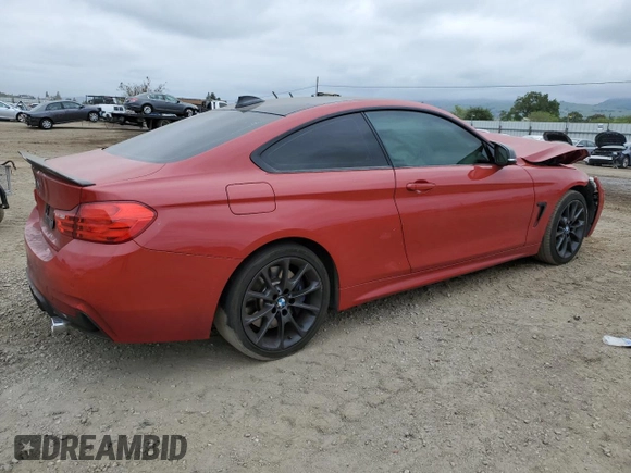 2016 BMW 4 Series 435i with VIN WBA3R1C54GK529351, listed as a Copart auction lot 53842235 with 94,757 mi miles and Salvage title. Bid and sale history available at DreamBid. Image 3.