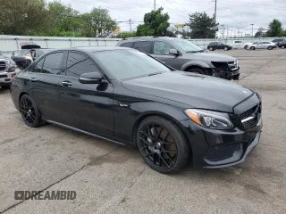 2017 Mercedes-Benz C 43 AMG with VIN 55SWF6EB3HU195318, listed as a Copart auction lot 57625645 with 67,974 mi miles and Salvage title. Bid and sale history available at DreamBid. Image 4.