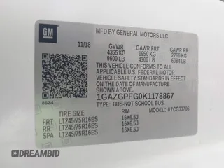 2019 Chevrolet Express Passenger LT с VIN 1GAZGPFG0K1178867, выставлен на аукционе IAAI как лот 42593780 с пробегом 247 989 миль миль и . История ставок и продаж доступна на DreamBid. Изображение 9.