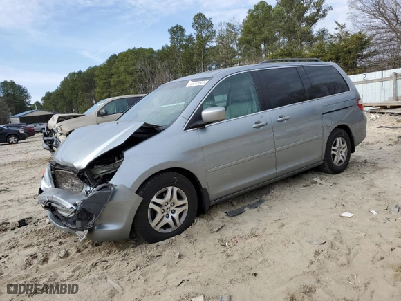 2007 Honda Odyssey EX-L with VIN 5FNRL38617B122385, listed as a Copart auction lot 47379925 with 204,949 mi miles and Salvage Title. Bid and sale history available at carsss.com. Image 1.