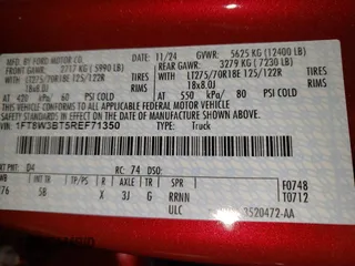 2024 Ford F-350 XL with VIN 1FT8W3BT5REF71350, listed as a Copart auction lot 45038005 with 15 mi miles and Salvage Title. Bid and sale history available at DreamBid. Image 13.
