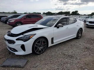 2022 Kia Stinger GT1 with VIN KNAE45LC4N6122102, listed as a Copart auction lot 57122094 with 15,491 mi miles and Salvage Title. Bid and sale history available at carsss.com. Image 1.