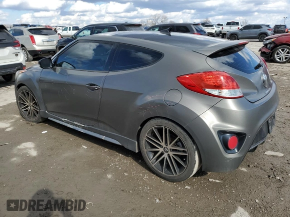 2013 Hyundai Veloster Turbo with VIN KMHTC6AE1DU124502, listed as a Copart auction lot 46489915 with 143,526 mi miles and Salvage title. Bid and sale history available at DreamBid. Image 2.