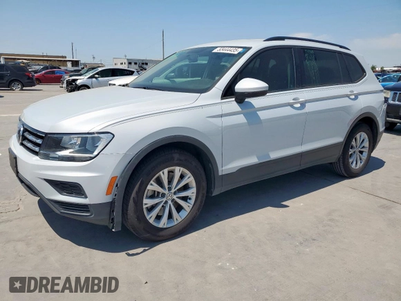 2019 Volkswagen Tiguan S with VIN 3VV1B7AX4KM030221, listed as a Copart auction lot 53444435 with 55,512 mi miles and Salvage title. Bid and sale history available at DreamBid. Image 1.