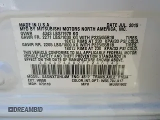 2015 Mitsubishi Outlander Sport 2.4 GT with VIN 4A4AP4AW2FE046749, listed as a Copart auction lot 76382764 with 103,583 mi miles and Salvage Title. Bid and sale history available at carsss.com. Image 12.