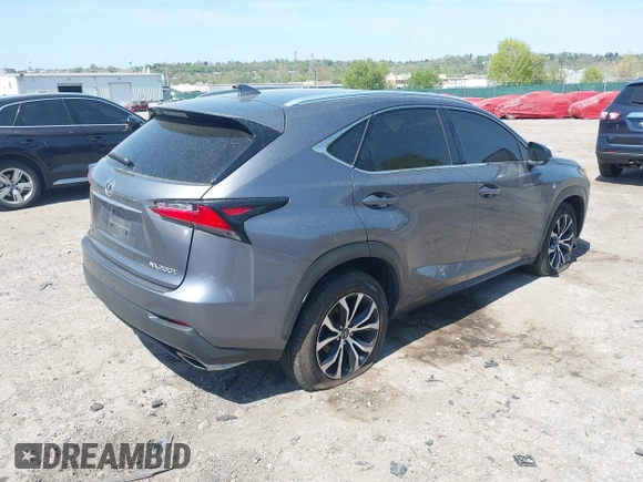 2015 Lexus NX 200t with VIN JTJBARBZ8F2013577, listed as a IAAI auction lot 42108496 with 99,847 mi miles. Bid and sale history available at carsss.com. Image 4.
