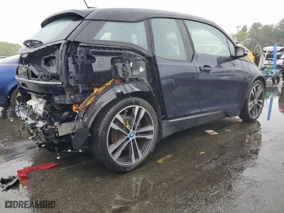 2018 BMW i3 s with VIN WBY7Z8C58JVB87486, listed as a Copart auction lot 55184614 with 67792 miles and Salvage Title. Bid and sale history available at carsss.com. Image 3.