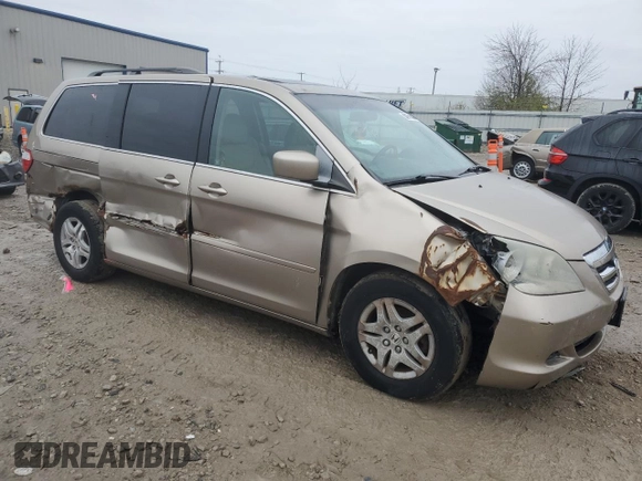 2007 Honda Odyssey EX-L with VIN 5FNRL38657B126262, listed as a Copart auction lot 80701484 with 101,020 mi miles and Non Repairable. Bid and sale history available at DreamBid. Image 4.