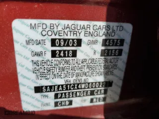 2004 Jaguar X-Type with VIN SAJEA51CX4WD60022, listed as a Copart auction lot 70491824 with 121,443 mi miles and Salvage Title. Bid and sale history available at carsss.com. Image 14.