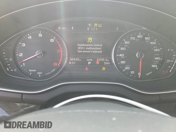 2019 Audi Q5 Premium with VIN WA1ANAFY4K2091932, listed as a Copart auction lot 57597415 with 66,430 mi miles and Salvage title. Bid and sale history available at DreamBid. Image 9.