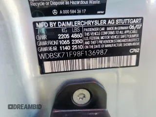 2008 Mercedes-Benz SL 550 z VIN WDBSK71F98F136987, wystawiony jako Copart lot #65586375 z przebiegiem 96 063 mil mil oraz Szkoda całkowita • Salvage title. Historia ofert i sprzedaży dostępna na DreamBid. Obrazek 12.